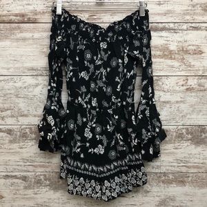 Love fire floral romper